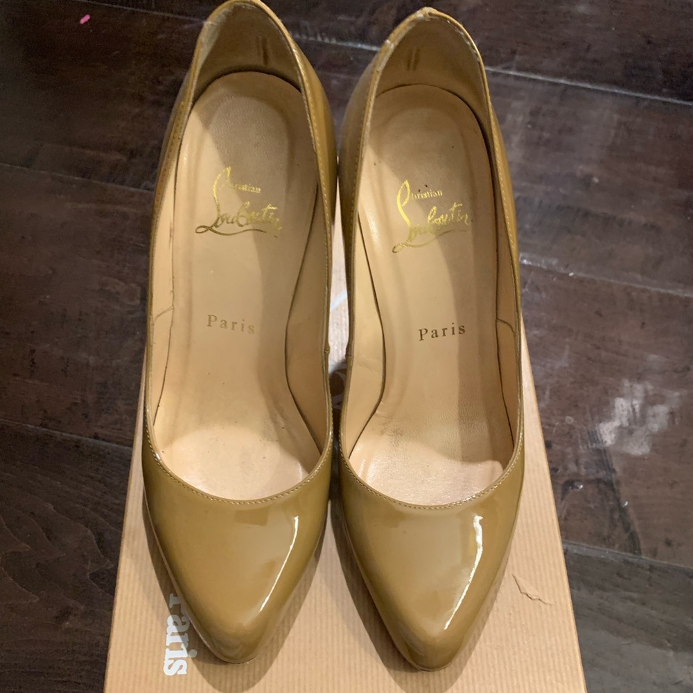 Camel patent Christian Louboutin Deco 100 heel 6.5 - Picture 2 of 8